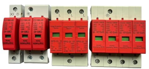 SPD Din Rail Surge Protector Power 2P Lightning Arrester Household AC100-380V Surge Switch 10-20KA 20-40KA 30-60KA 40-80KA(1P,40-80KA)