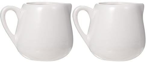 PERSELOSO Bricco Latte Induzione in Ceramica 100ml, 2 Pezzi, con Manico e Beccuccio Antigoccia, per Salse e Panna in Cucina