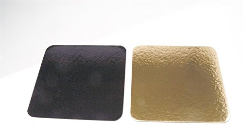 Gold/Schwarz Tortenunterlage 24 cm 10 Stück Eckig