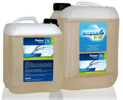 Scopus Fix ThekenReiniger, 10 Liter Kanister - Profi Reiniger für Gastronomie, Edelstahl, Chrom, Glas & Emaille - lebensmittelecht - ohne Chlor, biologisch abbaubar - für professionellen Einsatz