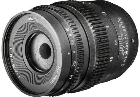 SLR Magic Cine II - Obiettivo 1:1,4 per Micro quattro terzi (messa a fuoco manuale, per sensore APS-C, diametro filtro 52 mm, IF, corona dentata, coperchio di protezione incluso