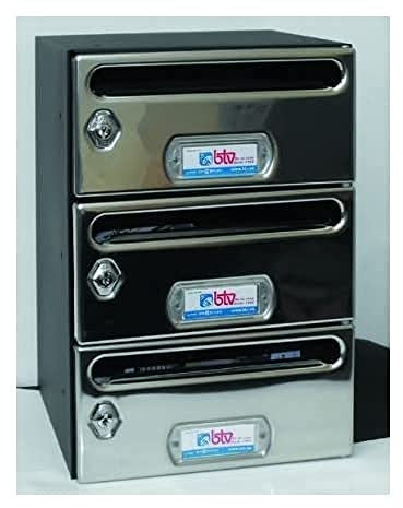Btv - Conjunto buzon/es horizontal mercurio6 negro inoxidable (3u)