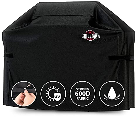 Grillman Grill Abdeckhaube Gasgrill Grillabdeckung Regendicht BBQ Abdeckung Cover Schutzhülle Haube Staubdicht Grill Abdeckplane Grillschutz 147 x 61 x 122cm - Schwarz