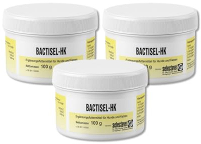 Bactisel HK | Pulver für Hunde & Katzen | 3 x 100 g | Mit Probiotika | Selectavet | Ergänzungsfuttermittel | Zur Unterstützung der normalen Darmfunktion | 3er Pack