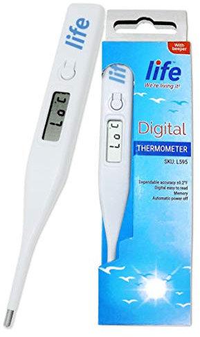 Digital Thermometer with Fast 30 Second Reading - For Oral, Underarm, Rectal Temperature - for Adults & Kids - Audible Beep - by Life