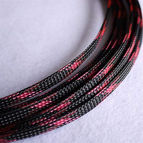 Kabelschlauch , Länge 1-50M Kabel Ärmel Schwarz & Rosa Snakeskin Netz Metalldraht schützen, Nylon feste PET expandierbares Isoliermantel Geflechtschläuche ( Color : 50Meters , Inside Diameter : 6mm )