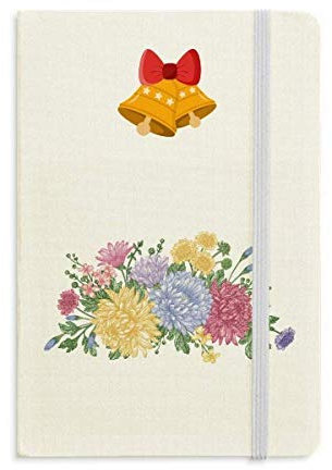 Cuaderno de flores de crisantemo vegetación de plantas con jingling Bell