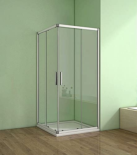 Acezanble Duschkabine 80x80cm Duschabtrennung Eckeinstieg Duschtür Dusche mit 5mm ESG Sicherheitsklarglas H185cm