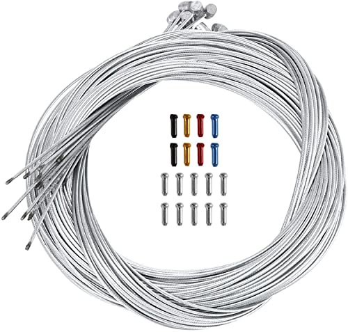 LATRAT Câble de frein universel pour vélo, 18 embouts, 1,75 m, argenté