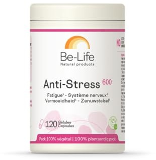 BE-LIFE | ANTI-STRESS 600 | Complément alimentaire | Stress & Charge mentale élevée | Vitamines C, B, D, magnésium, taurine, GABA | 120 gélules