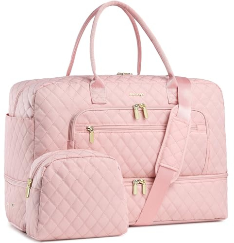 Large Travel Duffle Bags for Women: Weekender Bag with Shoe Compartment