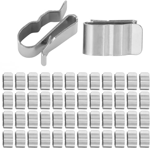 Clips de câble 50pcs, gestion des câbles de panneau photovoltaïque Clips de fil de panneau solaire en acier inoxydable Pinces de câble PV Clips de câblage de cadre de remorque ( Size : 22*18mm )