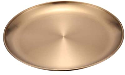 MAGICLULU Assiette De Présentation Dorée Acier Inoxydable Plateau De Service Alimentaire Pour Cuisine Et Réceptions Familiales