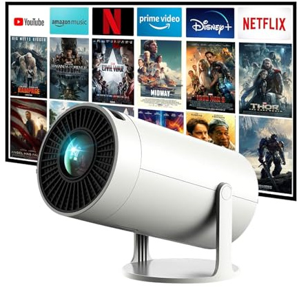 Mini Proyector Jaokpo con WiFi y Bluetooth, Compatible con 4K para Exteriores, Sistema Android 11 Integrado, Inteligente para Teléfono/TV Stick/Laptop
