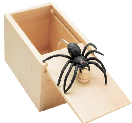 yayafunfun Spinne Box Prank, Spinne in der Box, Spinnen-Schrecken-Kasten-Lustig-Witz-lustiges-Erschrecken Spielzeug für Erwachsene Kinder für Halloween, Geburtstage, Weihnachtsfeiern