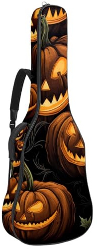 Bassgitarrentasche mit Kunst Halloween Kürbis 85, Akustikgitarrentasche 101,6 cm E-Gitarrenkoffer, wasserdichte Oxford E-Gitarre Gigbag für akustische klassische Gitarre, Ukulele,