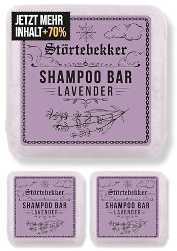 Störtebekker® Premium Shampoo Bar Lavendel (3x) - Festes Shampoo Herren & Damen - 3in1 Duschseife Männer für Haare, Kopfhaut & Bart - Feuchtigkeitsshampoo - vegan, handgefertigt - 3x100g