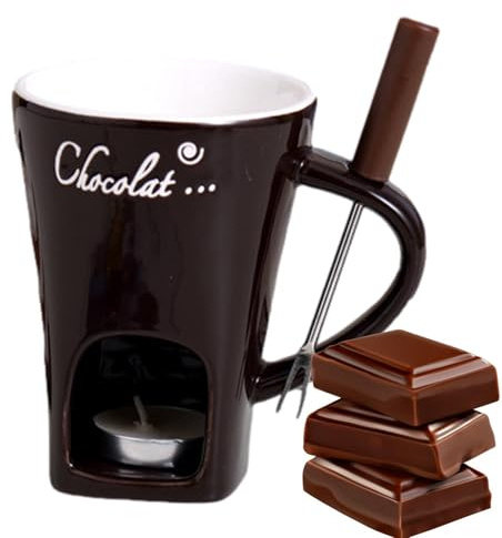 Befeixue Schokoladenfondue Set | Schokoladen Fondue Becher Mit Gabeln | 130ml Keramik Butterwärmer Set | Schokoladen Schmelz Becher | Melt Hot Pot Tasse Für Den Nachmittagstee