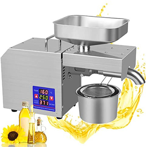 Macchina per la spremitura Automatica dell'olio, Controllo Intelligente della Temperatura per Uso Domestico e Commerciale, pressa per Olio di Semi di Lino e Arachidi in Acciaio Inossidabile, pressa