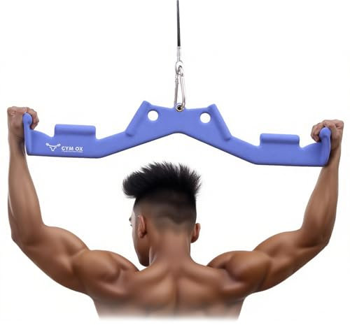 LAT Pull Down Bar, Weight Training Equipment, Gym Cable Machine Attachment (Purple)