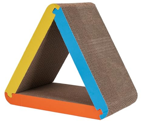 Cat Scratching Board Triangle | Corrugated Cardboard Scratcher for Kittens, Protects Furniture from Scratches
