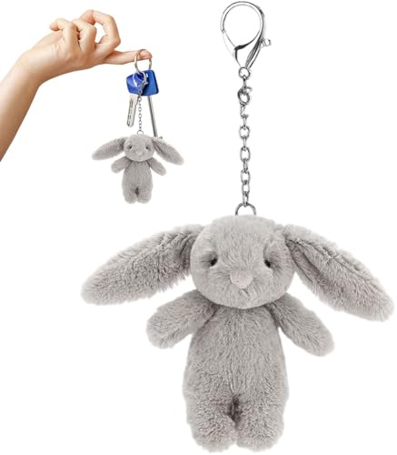SZJFYMQ Schlüsselanhänger Hase Fluffy, Schlüsselhalter Schultütenanhänger Kaninchen,Taschenanhänger Handtasche Autoschlüssel Dekoration,Kleines Kaninchen Plüsch Anhänger