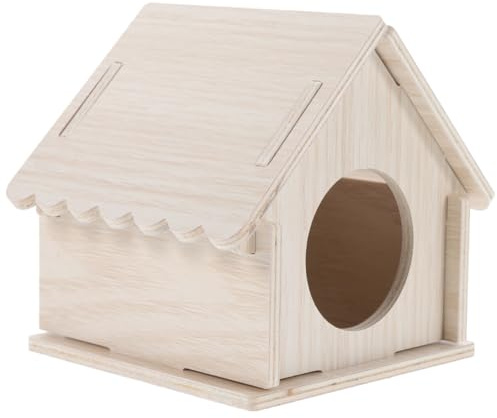 NOLITOY Hamsterhaus aus Holz Kleintier-versteck Lebensraum-zubehör für Meerschweinchen und Ratten Naturholz Klettermöglichkeit Ruheraum Schlafhaus Futterplatz