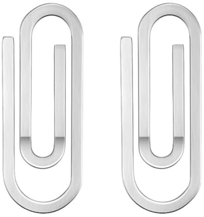 WEIWUXIAN 2 Pinzas Billetes Tarjetas Clip Dinero Metálico Acero Inoxidable, Forma de U Organizador Dinero Efectivos Sujetador Dinero Sujetador Papeles para Decoración de Oficina, Escuela, Plata
