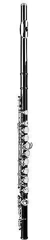 KIMISS Kit de Limpieza de Flauta y Juego para Principiantes de Flauta de Latón con Llave C de 16 Agujeros con Estuche, Paño y para Niños (BLACK)
