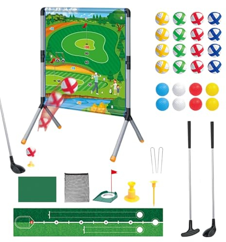 Set de Jeu de Golf à Puce - Aide d'entraînement Interactive Portable pour père et Enfant | Accessoires d'entraînement de Golf pour la Famille, pour Hommes, Femmes, et Adolescents