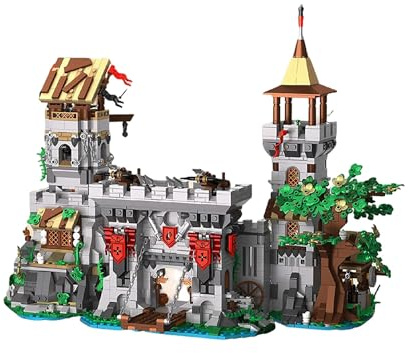 MikaBrical Klemmbausteine Mittelalter Ritterburg Bausteine Set, Schloss Architektur Castle Haus Modular Building für Erwachsene (2568 Teile)