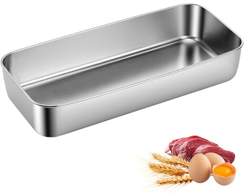 Hejo 3lb Loaf Tin, Bread Tin - Stainless Steel Bread Tins for Baking Large Rectangular Pan Perfect for Homemade Banana Bread, Cake, Meatloaf, Healthy & Easy-Clean(33.4x15x6.3cm)