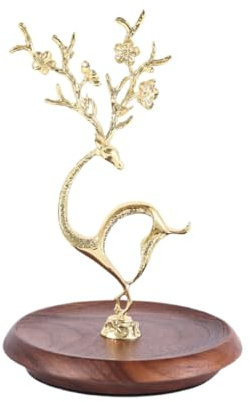 Buhdjfnke Portagioie Ad Albero Porta Gioielli con Supporto Cervo per Anelli, Collane e Braccialetti In