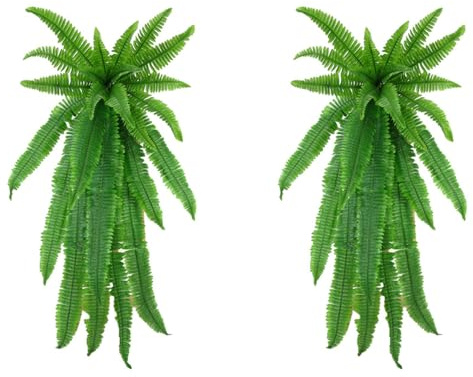 Uikdjgu 2X Piante da Appendere al Muro da 115 cm Foglia Persiana Artificiale Vite Foglie di Felce Finte Pianta di Seta Edera da Muro Verde per La Decorazione del Giardino