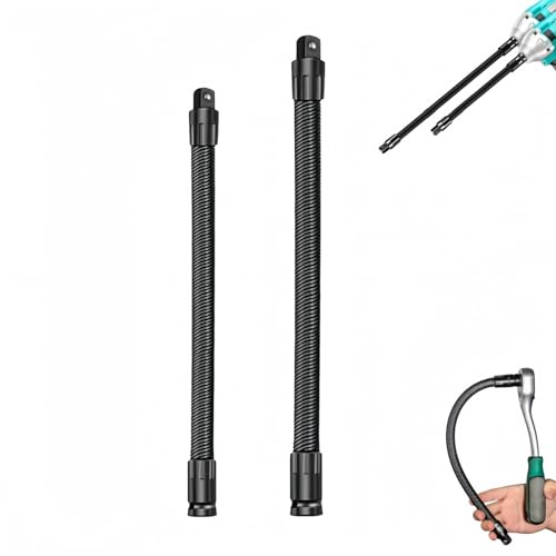 Fkoeuxul 1/2 Flexible Shaft Extension Extender Torque Socket Ratchet Spanners Electric Wrench Connecting Rod ，Portable Hand Drive Tool For Automotive Repair (250mm+350mm)