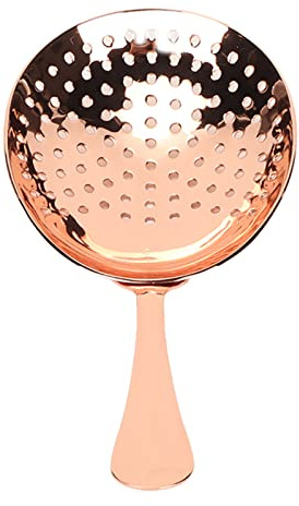 Stylebest Colador Julep de Acero Inoxidable, Cuchara Espumadera Duradera para Bares de Cócteles, 155mm de Longitud, 1 Pieza (Revestimiento de cobre)