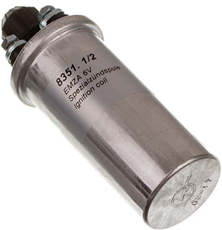 PLITZ Zündspule 6V für Motorräder (1. QUALITÄT/Neue Produktion) - Geeignet für Simson S51, S70, SR50, SR80 und MZ ES175, ES250, TS125, TS150, TS250 - Stecker auf Buchse - 10515