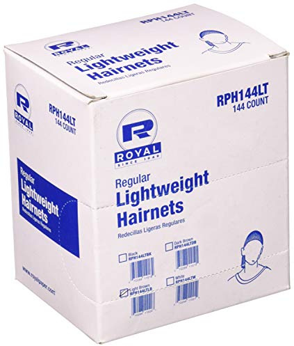 Royal 24 Light Brown Light Weight Hairnet, Disposable and Latex Free, Package of 144