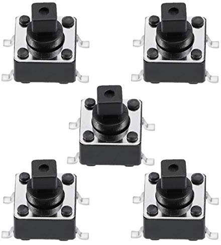 mapa de fuente 6x6x7.3mm panel momentáneo PCB SMD SMT montaje 4 pines pulsador SPST táctil táctil interruptor 5PCS
