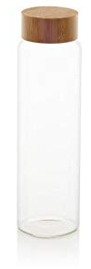 ANDREA HOUSE Glasflasche mit Bambusdeckel, 1 l