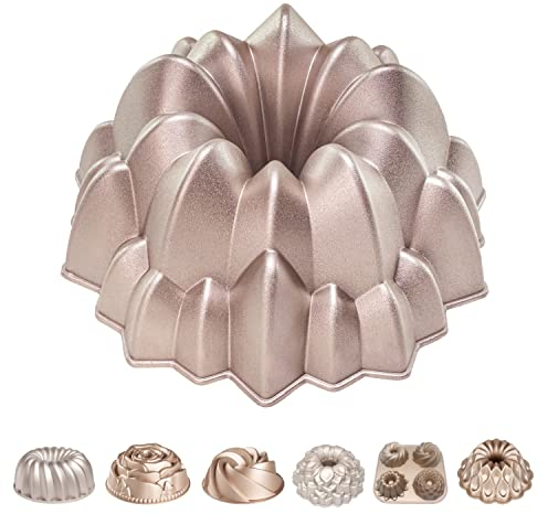 Erreke Gugelhupfform, Professionelle Qualität Kuchenform, Gugelhupf Backform, Sehr Widerstandsfähig, Doppelte Antihaftschicht, 2 Liter Kugelhupf Backform 24cm, Wasserfall