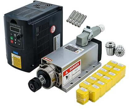 CNC spindle motor 2.2kw 2200w 220v 400hz 24000rpm air-cooled spindle with 2.2KW VFD +13 pliers ER20 PCS (1-13mm)