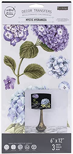 Redesign With Prima Small Transfers Mystic Hydrangea 3 Sheets,6x12 655350653408 Home Decor Furniture Transfer Furniture Tattoo Wall Stickers 3D Home Wall Decal