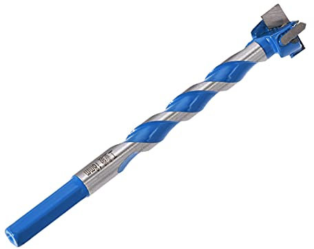 sourcing map Forstnerbohrer Holzbohrung Lochsäge hartmetalllegierter Stahl Spitze Sechskantschaft für Scharnier Sperrholz Holz 18mm Dmr. blau