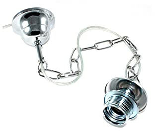 Generico Cadena para lámpara moderna cromada con portalámparas casquillo grande E27 de metal recambios lámparas y suspensiones