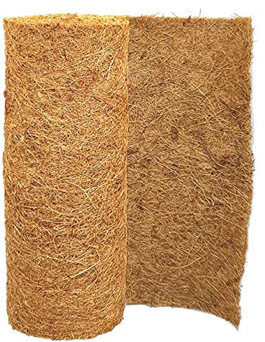 SUNYAY Kokosmatte 100% Bio 30x100 cm, Coco Liner Mulch für Pflanzen, Unkrautbekämpfung Stoffmatte, Kokos Teppich für Tiere, Braun