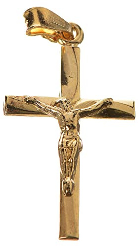 Holyart Ciondoli con croce: Ciondolo crocefisso 3x2 cm Argento dorato