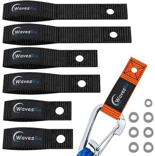 WavesRx Soft Loops Jet Ski Cleats | Secure Loop Straps for Attaching Docking Bumpers, Fenders, Anchoring Line, Bungee & Dock Rope to your Jetski | Must-Have PWC Accessory for Your Waverunner or Seadoo