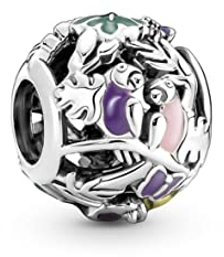 PANDORA Moments Dschungelwesen & Blätter Charm aus Sterling-Silber, Kompatibel Moments Armbänder, 791620C01