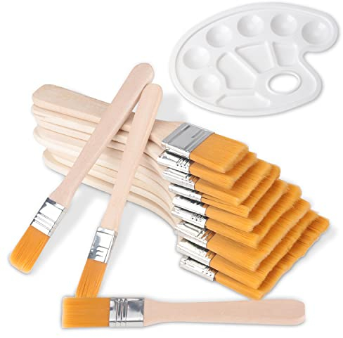 Graplan Breit Flachpinsel Set 12 Stück Verschiedene Größen Pinsel Acryl Set,Acryl Flachpinsel,Künstlerpinsel für Ölgemälde, Aquarell